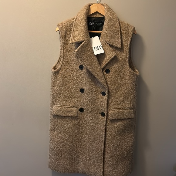 Size small Zara Boucle long vest - Picture 4 of 6